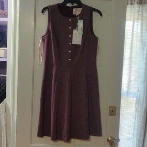 Purple polkadot dress, size 8, new with tags